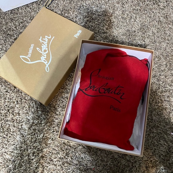 Black suede fringe front Christian Louboutin heels - Picture 7 of 7